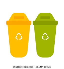 World Earth Day, Organic and Anorganic Trash Bin Illustration