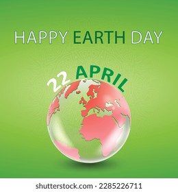 World Earth Day and Reddish  World Map | 22 April 2023