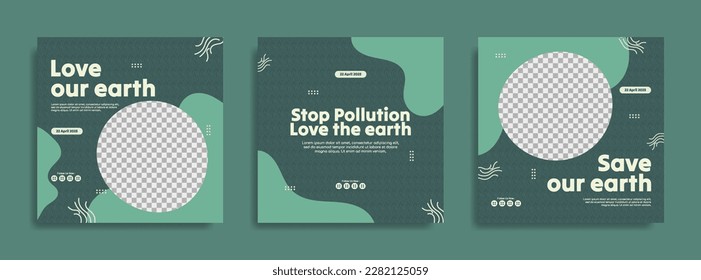 World earth Day social media post template design