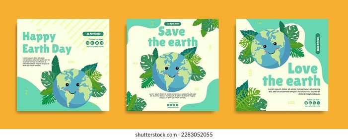 World earth Day social media post template design