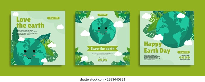 World earth Day social media post template design
