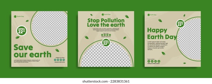 World earth Day social media post template design