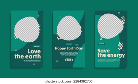 World earth Day social media stories template design