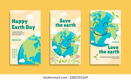 World earth Day social media stories template design