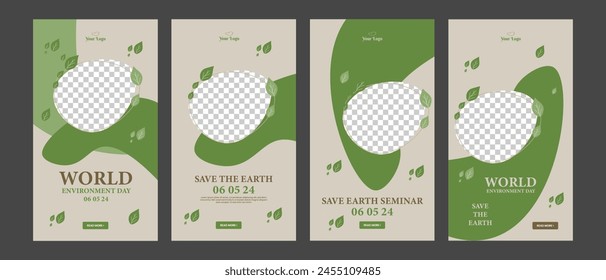 world earth day social media instagram stories collection template