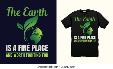 World earth day t shirt design template vector 