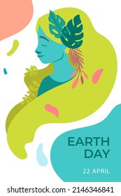 Banner vector del Día Mundial de la Tierra. Día Internacional de la Madre Tierra. Problemas ambientales y protección ambiental. Cuidar y salvar la ilustración de la naturaleza. 