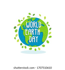 World Earth Day Vector Logo Unit