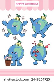 Guardar Ilustración vectorial Plantilla Día Mundial de la Tierra, Día Mundial del Agua, Zero Waste, 