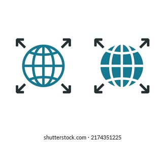 World earth expansion icon. Vector illustration