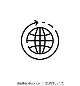 Plantilla de logotipo de Ilustración de Icono de Línea Dotada Global World, Earth. Idóneo Para Muchos Fines.