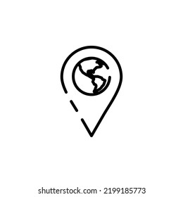 World, Earth, Global Dotted Line Icon Vector Illustration Logo Template. Suitable For Many Purposes.