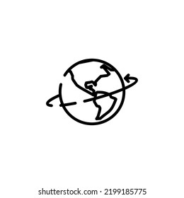 World, Earth, Global Dotted Line Icon Vector Illustration Logo Template. Suitable For Many Purposes.