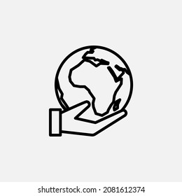 world, earth, global, globe, map, travel, planet line icon, vector, illustration, logo template. Suitable for many purposes.