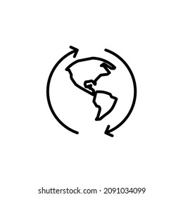 World, Earth, Global Line Icon, Vector, Illustration, Logo Template. Suitable For Many Purposes.