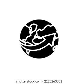 World, Earth, Global Solid Icon Vector Illustration Logo Template. Suitable For Many Purposes.