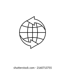 World, Earth, Global Thin Line Icon Vector Illustration Logo Template. Suitable For Many Purposes.