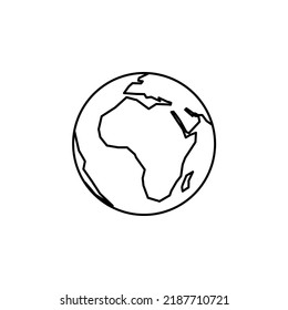 World, Earth, Global Thin Line Icon Vector Illustration Logo Template. Suitable For Many Purposes.
