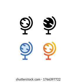 Ilustración vectorial del icono mundial de la Tierra aislada en fondo blanco. para el diseño de su sitio web, logotipo, aplicación, interfaz de usuario. Ilustración gráfica vectorial y trazo editable. EPS 10.