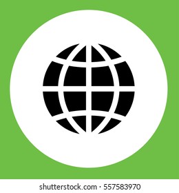 world, earth, globe, planet simple black icon in circle