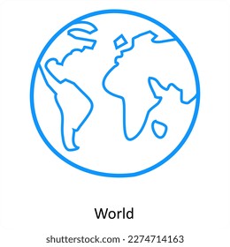 World and earth icon concept