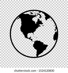 world earth icon design vector isolated on transparent background