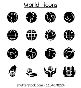 World, Earth icon set