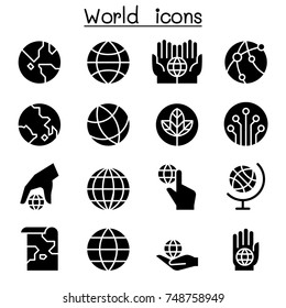World, Earth icon set 