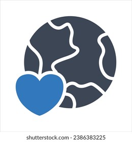 Icono del vector de amor de la Tierra