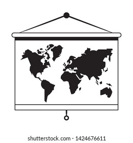 World earth map isolated cartoon vector illustration graphic design