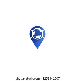 World Earth Pin Location Creative Abstract Modern Logo