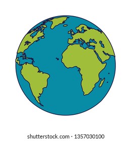 World earth planet cartoon isolated