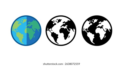 world earth planet icon collection