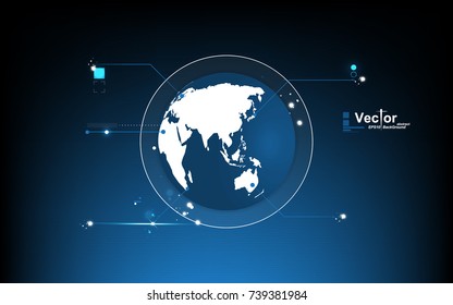 World earth technology abstract blue background