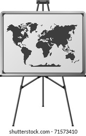 world in easel. vector illustration