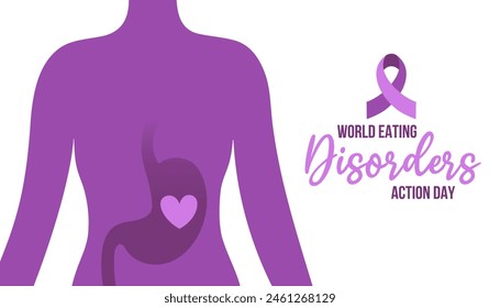 World Eating Disorders Action Day. Public awareness of eating disorders banner, poster, background