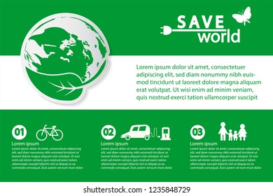 world with eco-friendly concept ideas,Infographic template,vector illustration