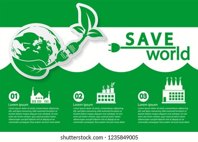 world with eco-friendly concept ideas,Infographic template,vector illustration