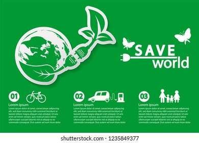 world with eco-friendly concept ideas,Infographic template,vector illustration