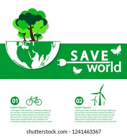world with eco-friendly concept ideas,Infographic template,vector illustration