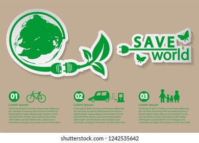 world with eco-friendly concept ideas,Infographic template,vector illustration