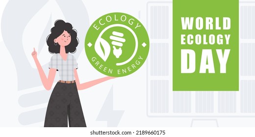 World Ecology Day poster. Flat style. Illustration in vector.