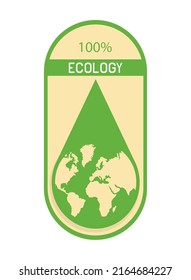 world ecology label icon isolated