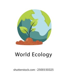 World Ecology Vector Flat Icon Design illustration Symbol on White background EPS 10 File 