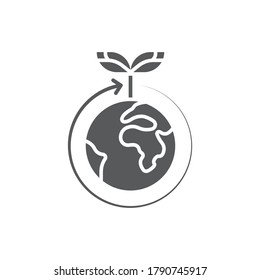 World ecology vector icon symbol isolated on white background