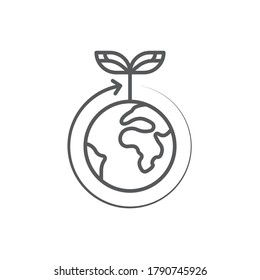 Símbolo del icono del vector de ecología mundial aislado en fondo blanco