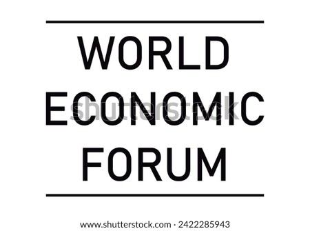world economic forum icon in white background.