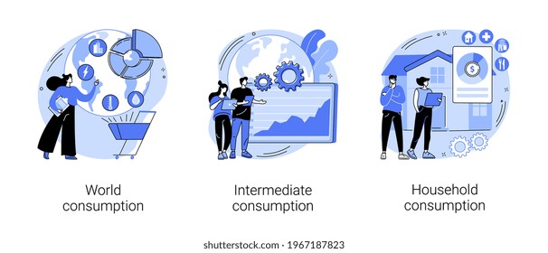 World Economy Abstract Concept Vector Illustrations.