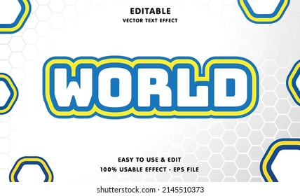 world editable text effect with modern and simple style, usable for logo or campaign title