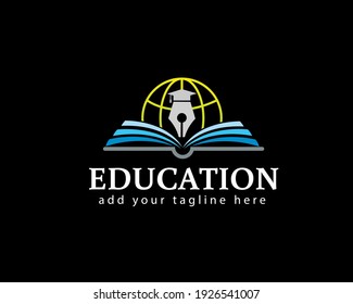 World education book logo symbol design illustration inspiration